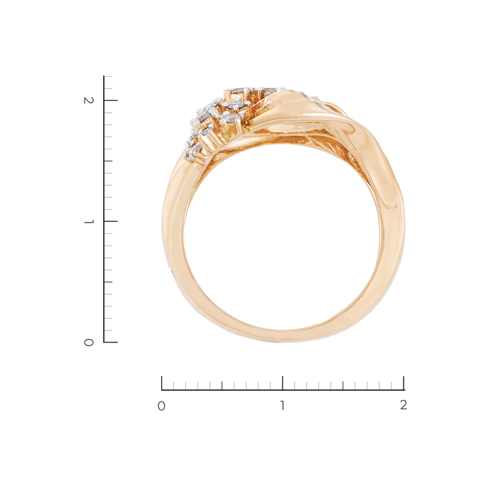 Кольцо из красного золота 585 пробы c 16 бриллиантами, Л 2809 3976 за 36330