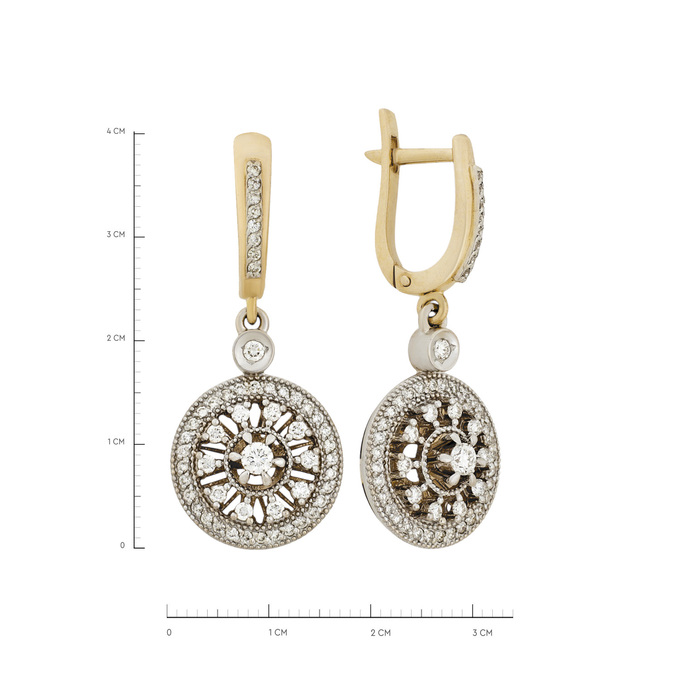 Серьги из золота 585 пробы c бриллиантами