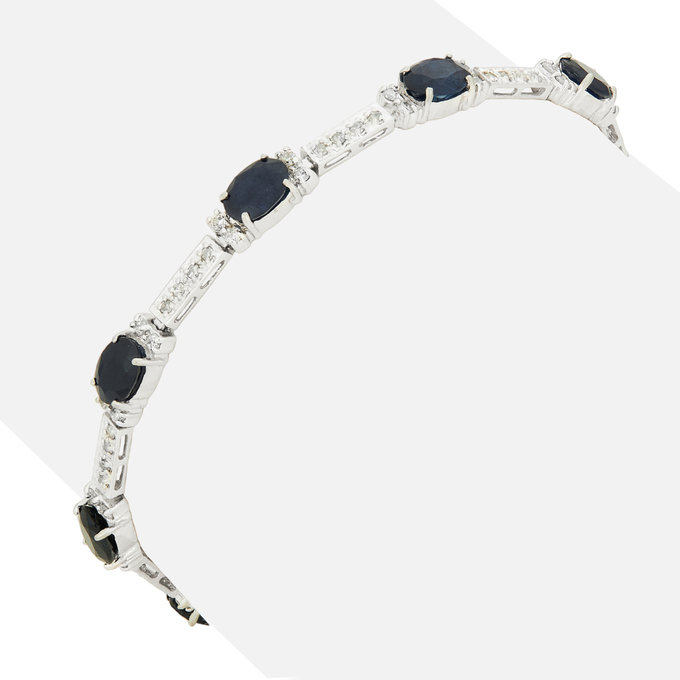 Браслет из золота 585 пробы c сапфирами и бриллиантами