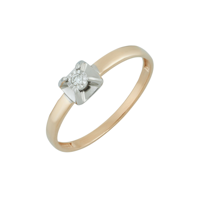 Кольцо из золота 375 пробы c бриллиантом