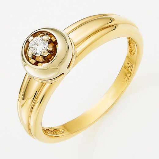 Кольцо из комбинированного золота 750 пробы c 1 бриллиантом Л51033710 фото 1