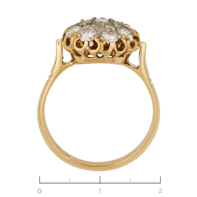 Кольцо из комбинированного золота 750 пробы c 9 бриллиантами, Л 0616 1141 за 130900