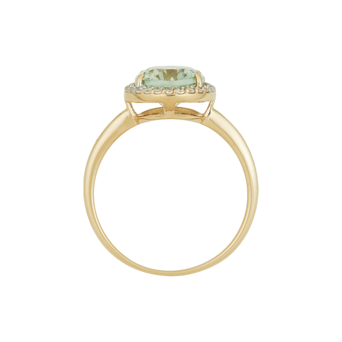 Кольцо из золота 585 пробы c празиолитом и фианитами, Л 4107 6032 за 22720