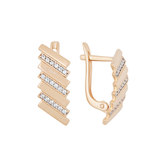 Серьги из золота 585 пробы c фианитами, Л 3705 9712 за 19920