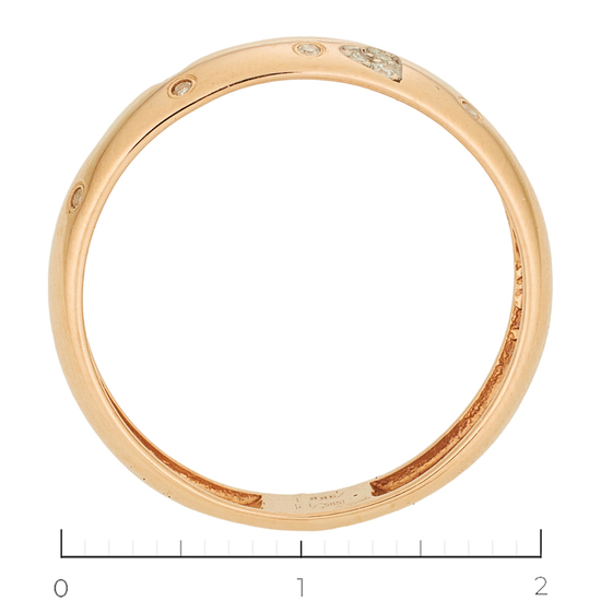 Кольцо из красного золота 585 пробы c 14 бриллиантами, Л43060334 за 15920