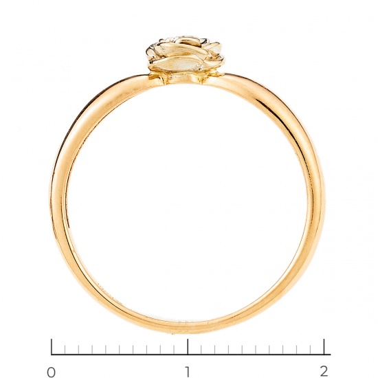 Кольцо из комбинированного золота 585 пробы c 1 бриллиантом, Л31118029 за 7950