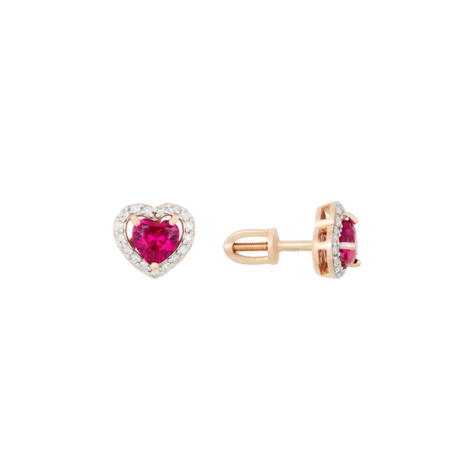 Серьги из золота 585 пробы c бриллиантами и корундами, К 0000 2907 за 25500