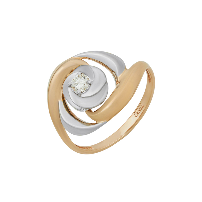 Кольцо из золота 585 пробы c бриллиантом