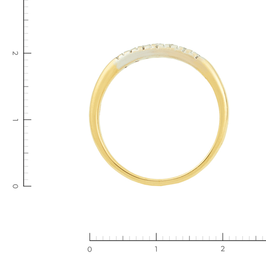 Кольцо из комбинированного золота 750 пробы c 7 бриллиантами, Л35061222 за 17750