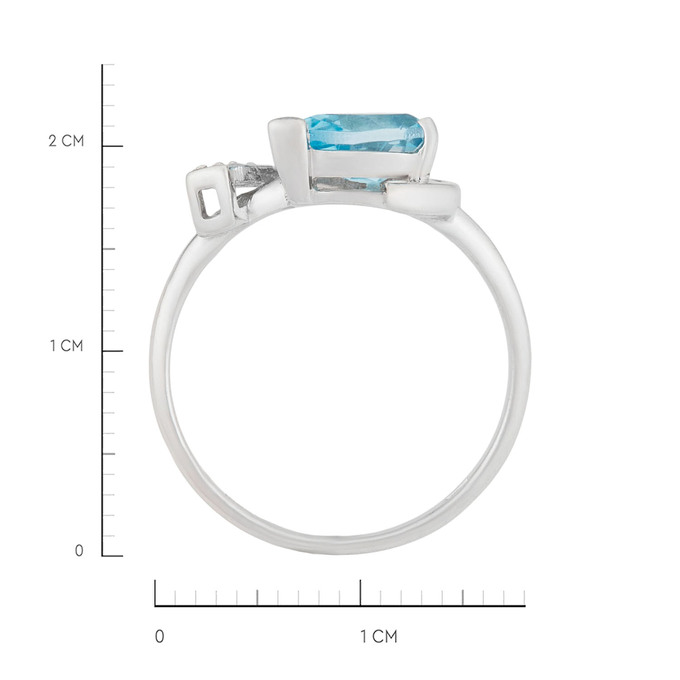 Кольцо из золота 585 пробы c топазом и фианитами, Л 3507 2703 за 22400