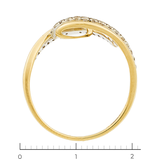Кольцо из желтого золота 585 пробы c 30 бриллиантами, Л52071301 за 14100