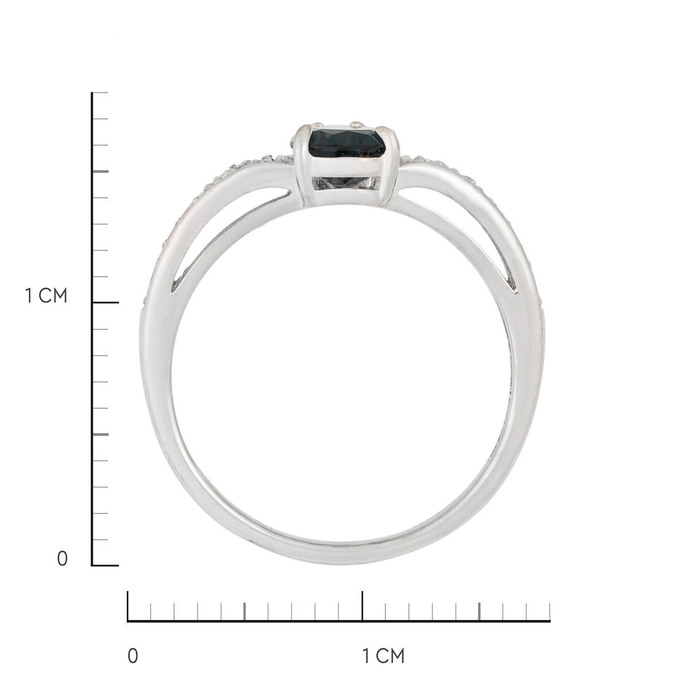 Кольцо из золота 585 пробы c топазом Лондон и бриллиантами