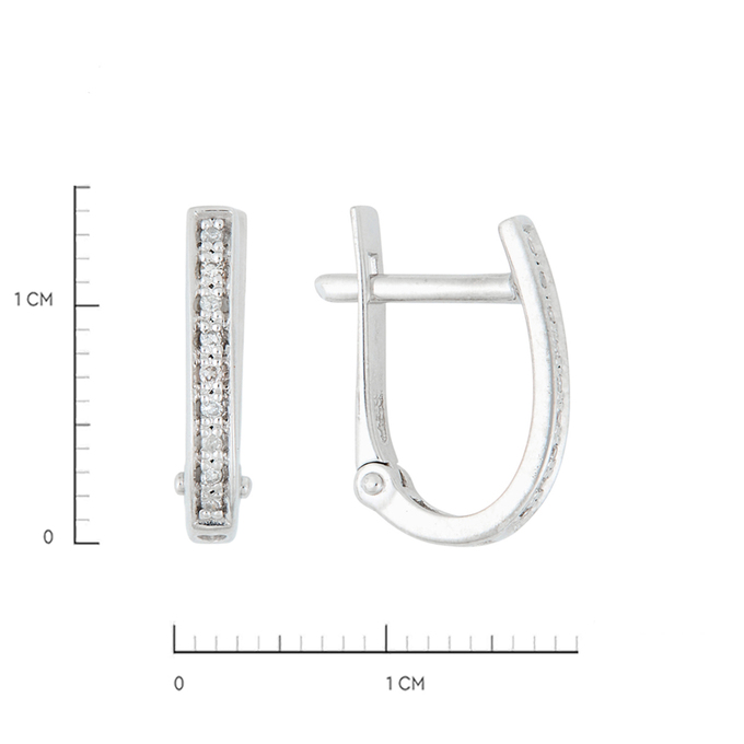 Серьги из золота 585 пробы c 18 бриллиантами
