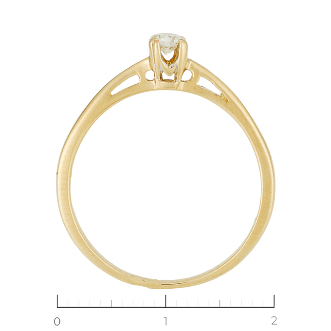 Кольцо из желтого золота 585 пробы c 1 бриллиантом, Л 6602 2140 за 18320
