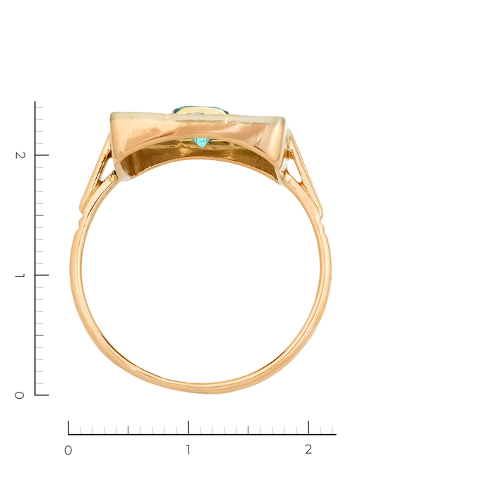 Кольцо из золота 585 пробы c 8 бриллиантами и 1 изумрудом, Л 3208 6178 за 55120