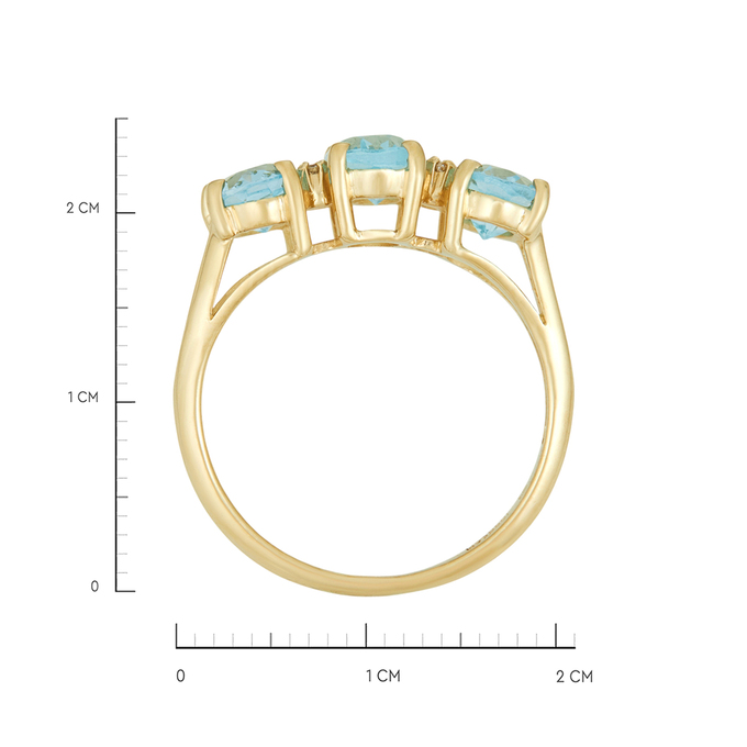 Кольцо из золота 585 пробы c топазами и бриллиантами, Л 2811 8983 за 49200