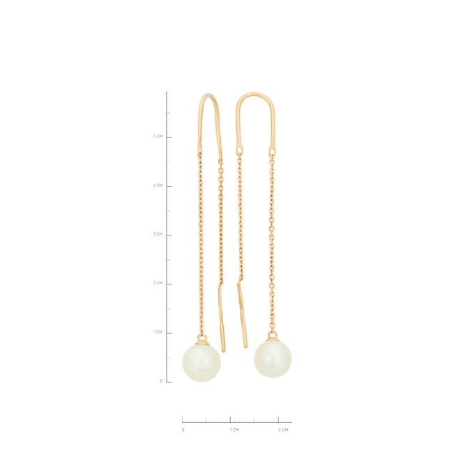 Серьги из золота 585 пробы c культивированным жемчугом, Л 3706 7485 за 24600