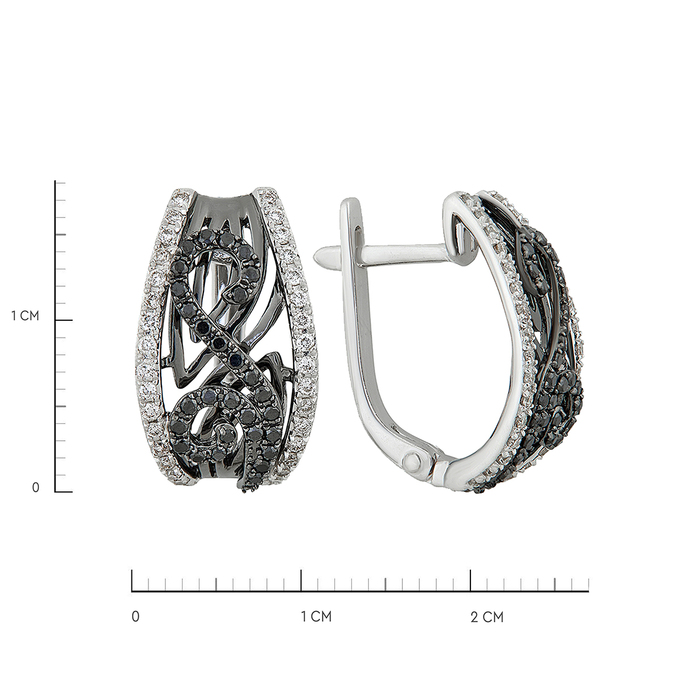 Серьги из золота 585 пробы c бриллиантами, Ц О007 1589 за 58900