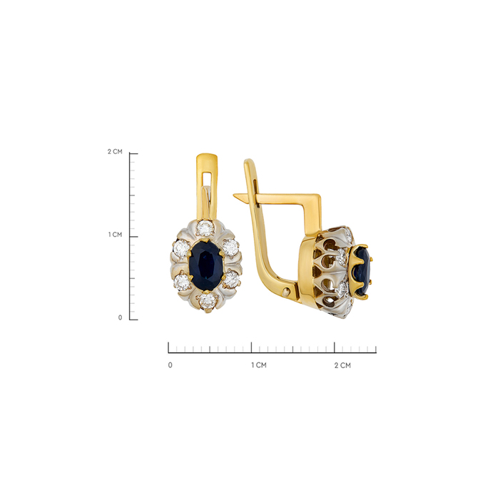 Серьги из золота 750 пробы c сапфирами и бриллиантами, К 0000 4245 за 92800