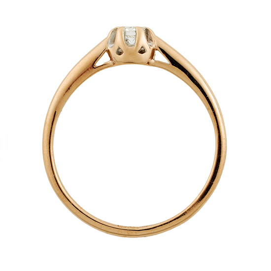 Кольцо из комбинированного золота 585 пробы c 1 бриллиантом, Л28086650 за 7750