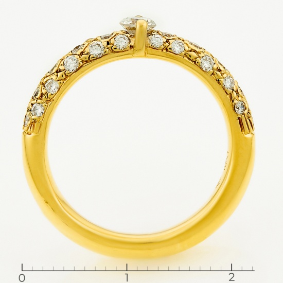 Кольцо из желтого золота 750 пробы c 31 бриллиантами, Л57029199 за 89900