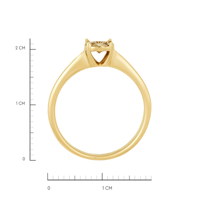 Кольцо из золота 585 пробы c бриллиантами