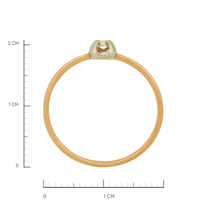 Кольцо из золота 585 пробы c бриллиантом, Л 1912 0302 за 16480