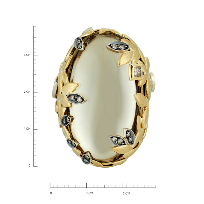 Кольцо из золота 750 пробы c кварцем и бриллиантами, Л 2811 8712 за 720000