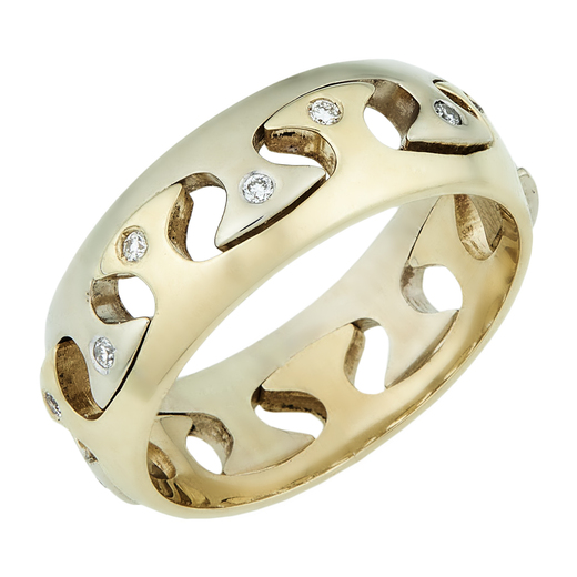 Кольцо из комбинированного золота 585 пробы c 14 бриллиантами Л37056151 фото 1