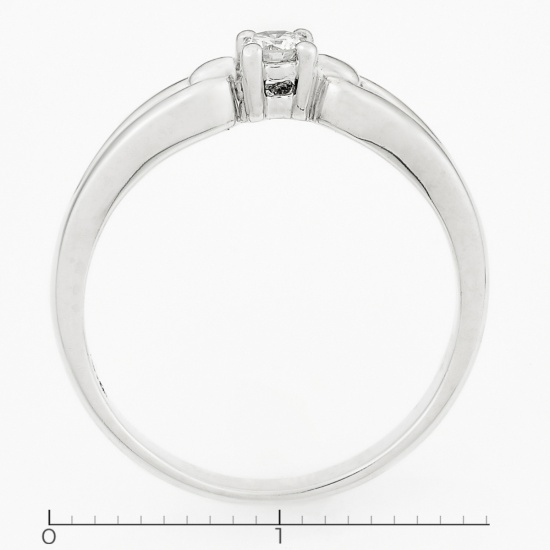 Кольцо из белого золота 750 пробы c 1 бриллиантом, Л24135575 за 18900