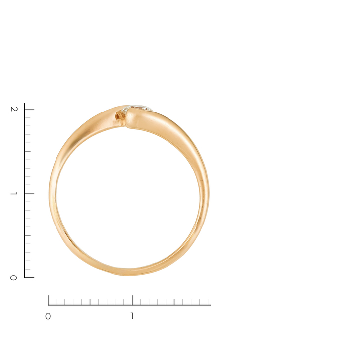 Кольцо из красного золота 585 пробы c 1 бриллиантом, Л 7501 8860 за 30000