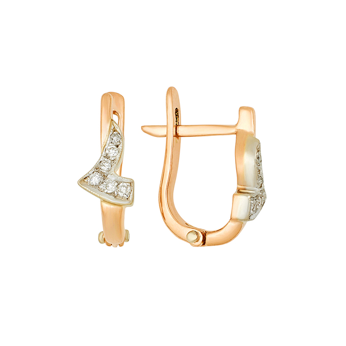 Серьги из золота 585 пробы c бриллиантами, Ц О007 1847 за 45120