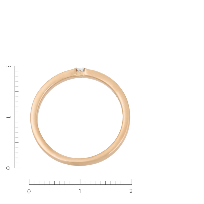 Кольцо из красного золота 585 пробы c 1 бриллиантом, Л 3910 5668 за 18130