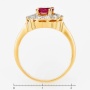Кольцо из комбинированного золота 750 пробы c 12 бриллиантами и 1 стекл. рубином Л33069013 фото 4