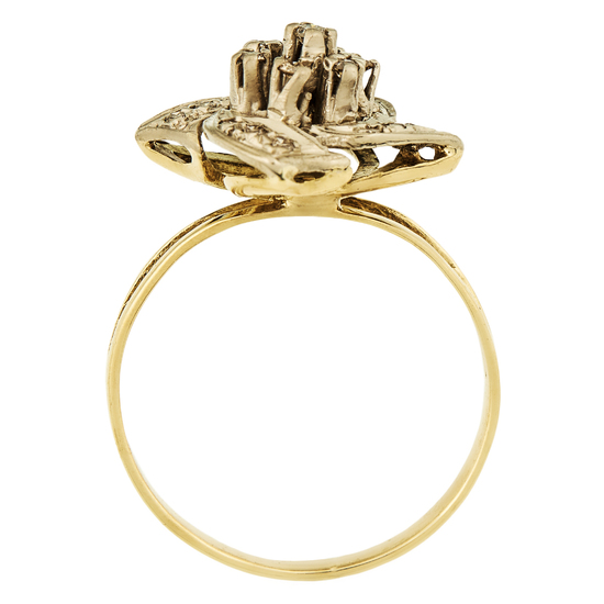 Кольцо из комбинированного золота 750 пробы c 19 бриллиантами, Л45054817 за 42000