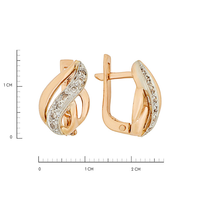 Серьги из золота 585 пробы с бриллиантами, Л 5208 2515 за 45900