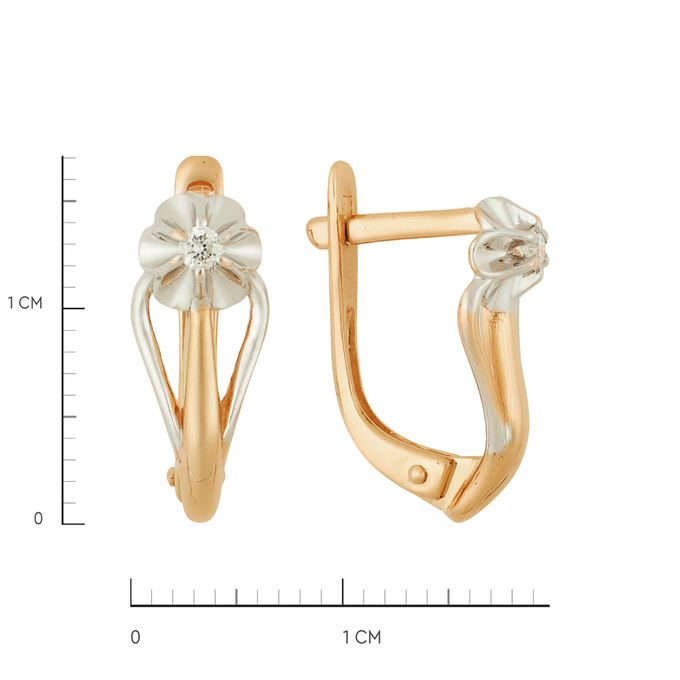 Серьги из золота 585 пробы c бриллиантами