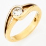 Кольцо из комбинированного золота 750 пробы c 1 бриллиантом Л12059959 фото 1