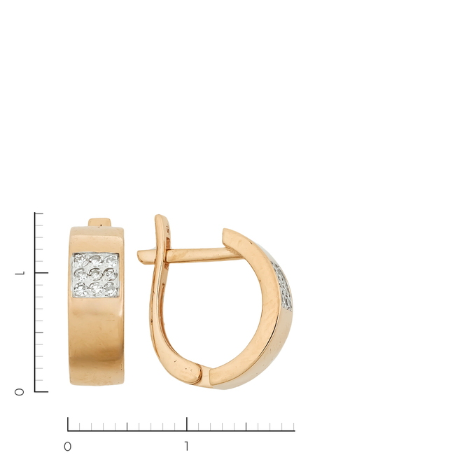 Серьги из золота 585 пробы c 18 бриллиантами, Л 4306 2798 за 36720