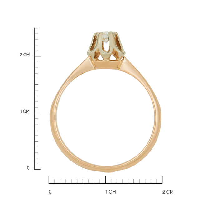 Кольцо из золота 583 пробы c бриллиантом, Л 4710 5231 за 54800