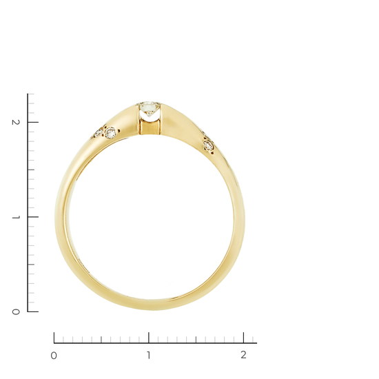 Кольцо из желтого золота 585 пробы c 9 бриллиантами, Л05062437 за 20950