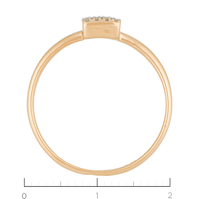 Кольцо из красного золота 585 пробы c 16 бриллиантами, Л 7302 3959 за 9200