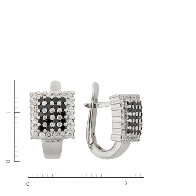 Серьги из белого золота 585 пробы c 84 бриллиантами