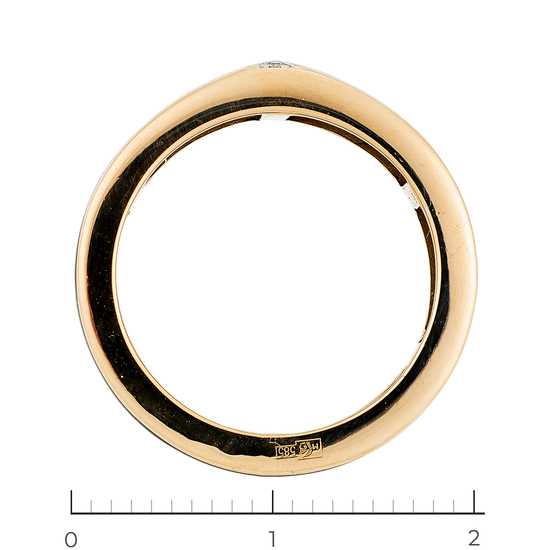 Кольцо из красного золота 585 пробы c 2 бриллиантами и 1 ониксом, Л28089922 за 14450