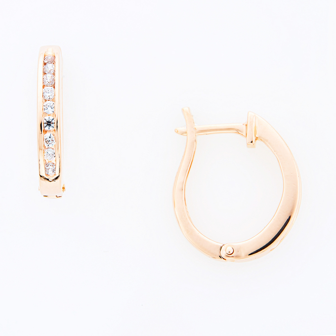 Серьги из золота 585 пробы c фианитами