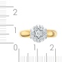Кольцо из комбинированного золота 585 пробы c 1 облаг. бриллиантом и 6 бриллиантами 091836 фото 4