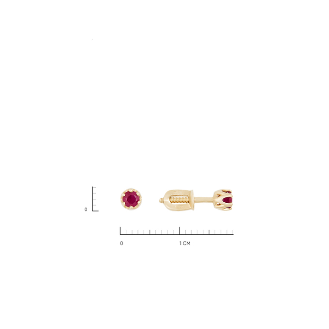 Серьги из золота 585 пробы c рубинами, К 0000 3448 за 21800