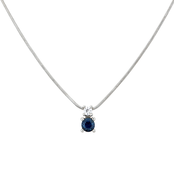 Колье из золота 585 пробы c сапфиром и бриллиантом, Л 2811 6366 за 42900