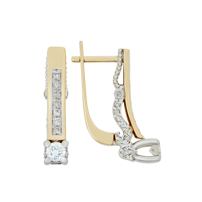 Серьги из золота 585 пробы c бриллиантами, Л 2810 2699 за 77310