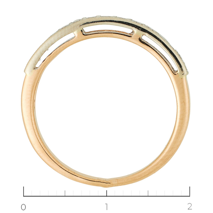 Кольцо из комбинированного золота 585 пробы c 13 бриллиантами, Л 4507 2330 за 24430